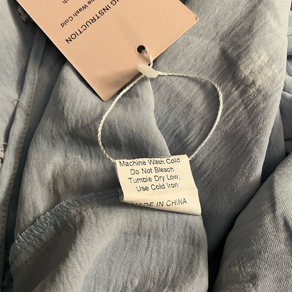 LS Swiss Dot Baby Blue Blouse Size L - Picture 7 of 10